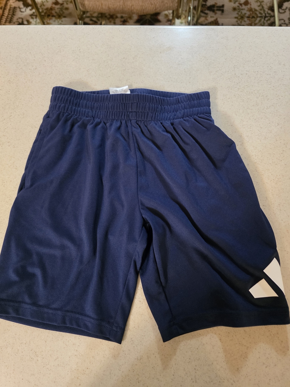 adidas Navy Athletic Shorts with White Accent